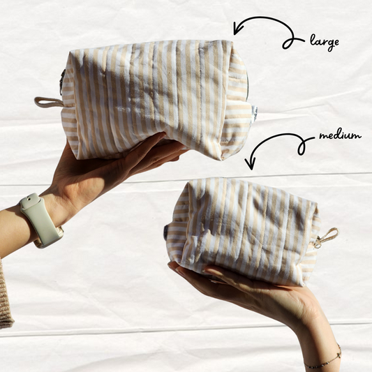 Beige Stripes | Everyday Essentials Pouch
