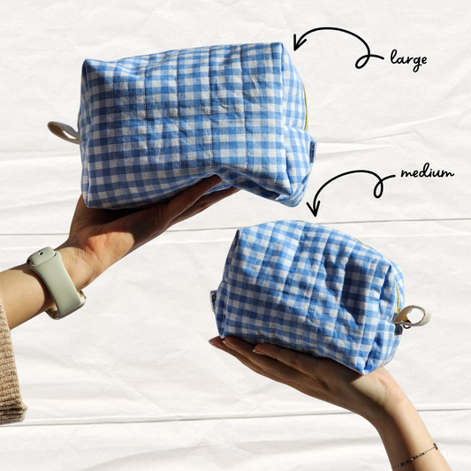 Blue Gingham | Everyday Essentials Pouch
