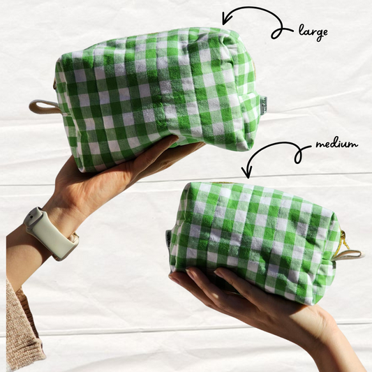 Green Gingham | Everyday Essentials Pouch
