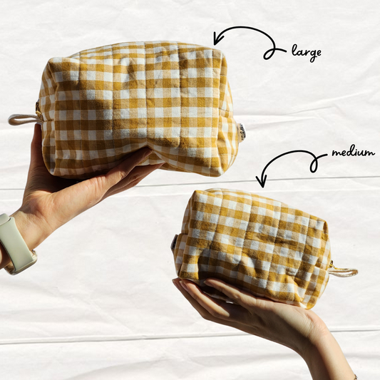 Mustard Gingham | Everyday Essentials Pouch