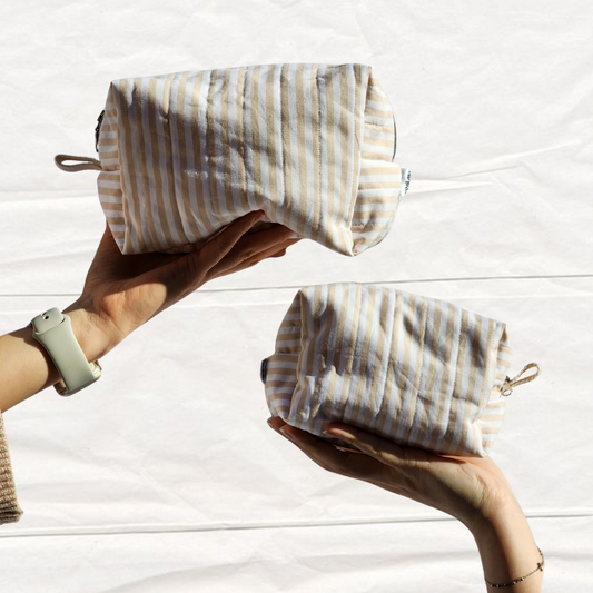 Beige Stripes | Everyday Essentials Pouch