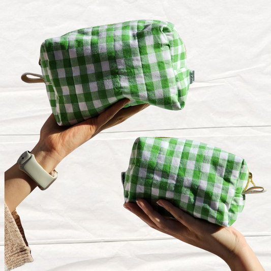 Green Gingham | Everyday Essentials Pouch