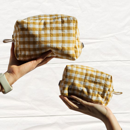 Mustard Gingham | Everyday Essentials Pouch